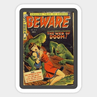 Beware! Swamp Monsters Comic Sticker